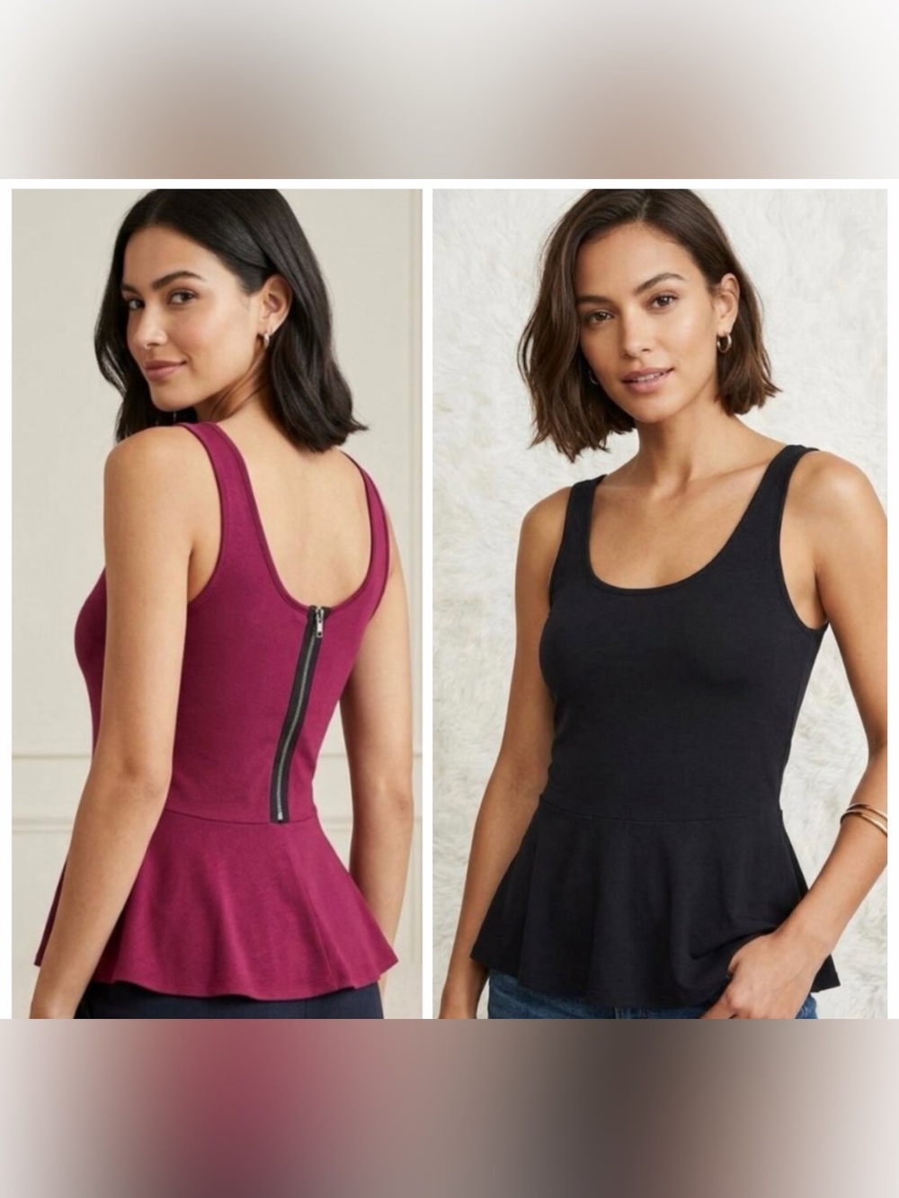 Women’s Express Sleeveless Zip Peplum Tank Tops Set - Size M